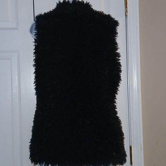 Go Coco  black fuzzy super soft gogo vest  Sz M EUC - Picture 5 of 9